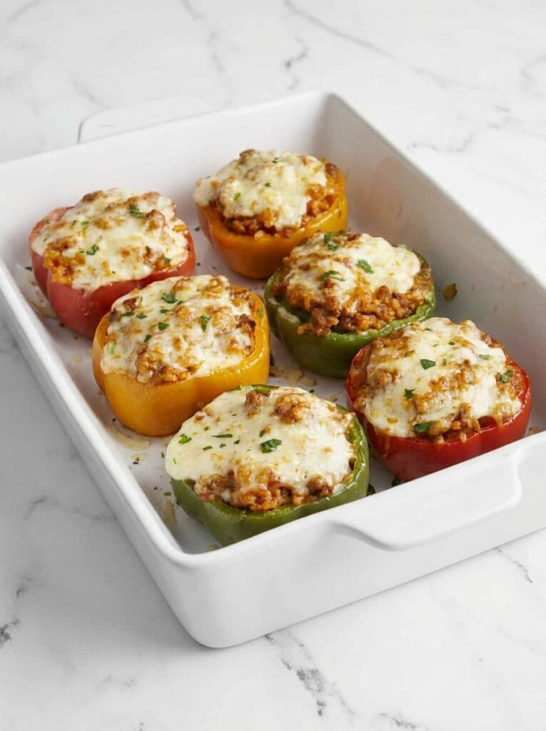 Easy Stuffed Bell Peppers with Italian Sausage and Rice