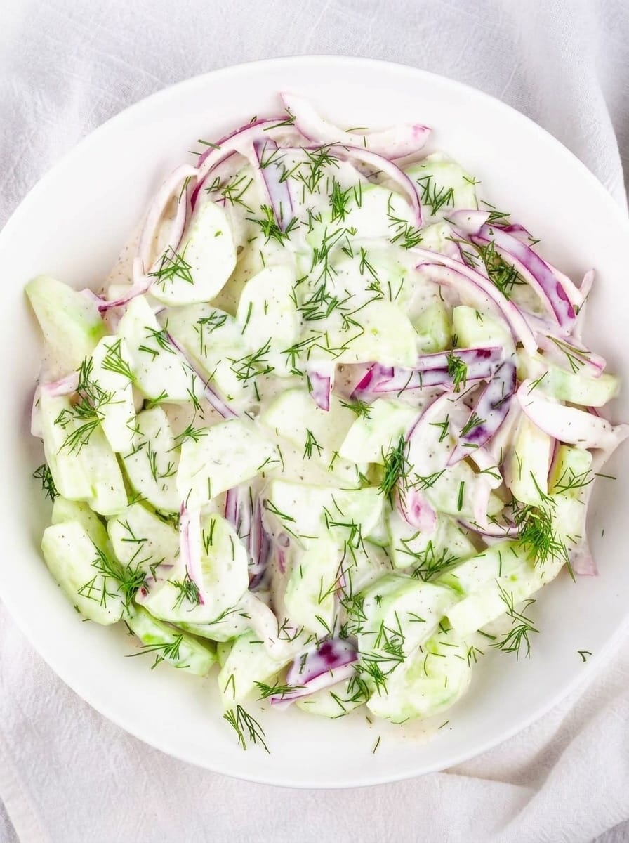 Creamy Old-Fashioned Cucumber Salad with Mayo + Perfect Summer Side