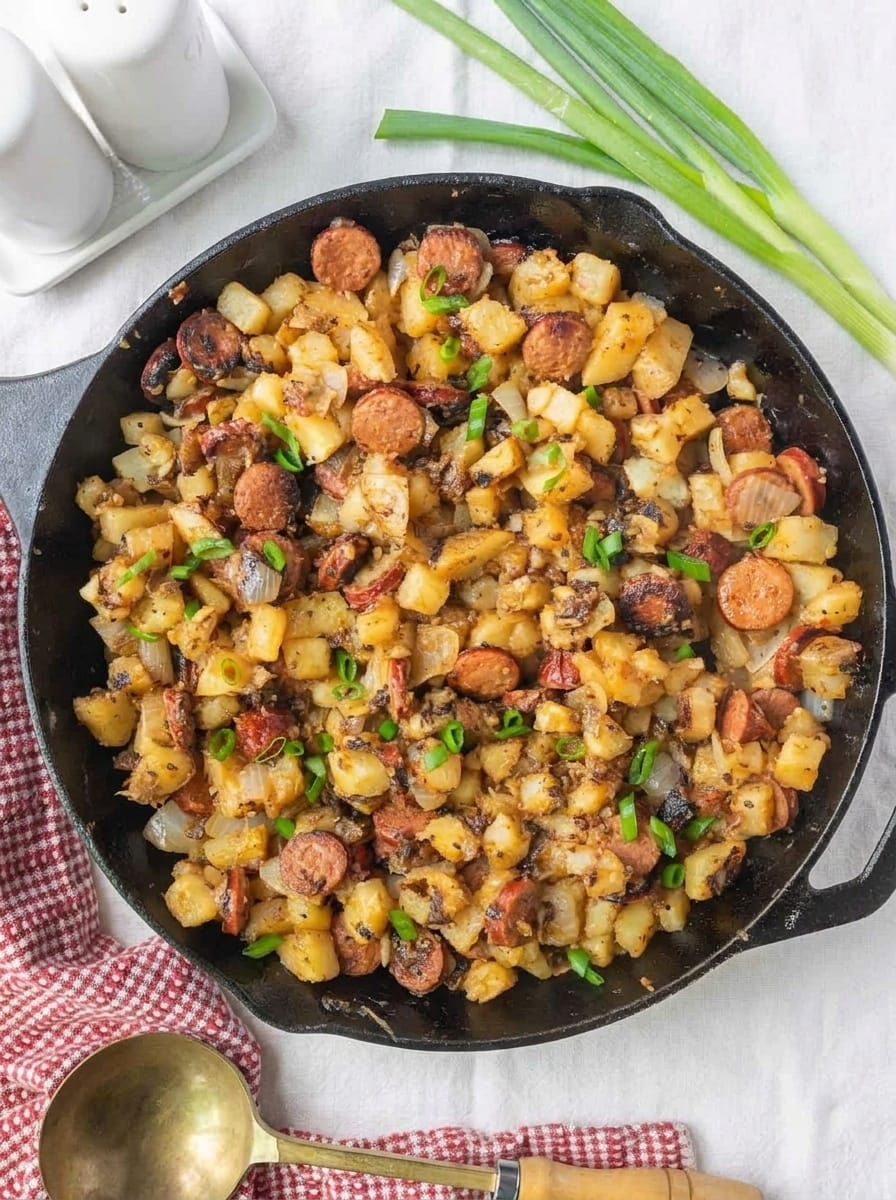 Southern Fried Potatoes and Sausage for a Hearty Meal