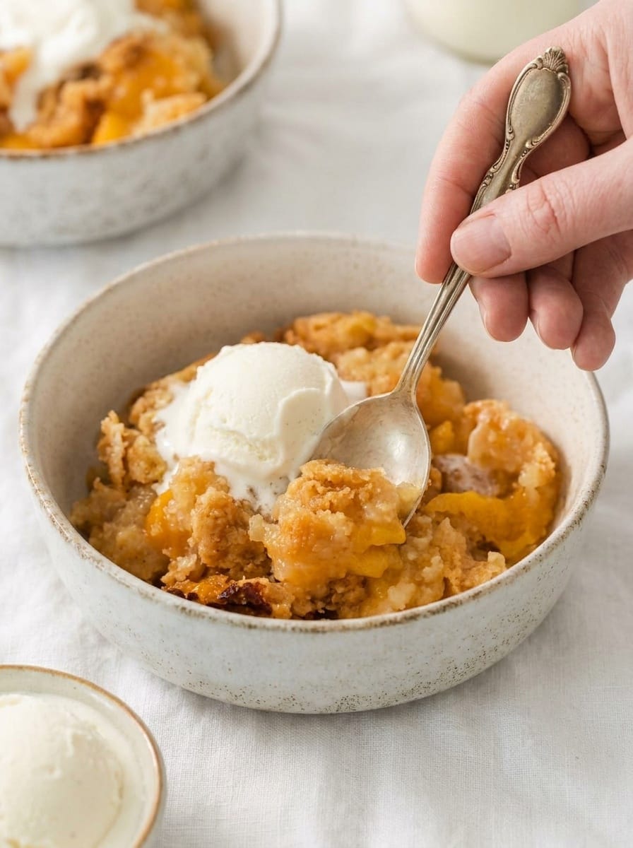 4 Ingredient Peach Cobbler with Canned Peaches for Quick Desserts