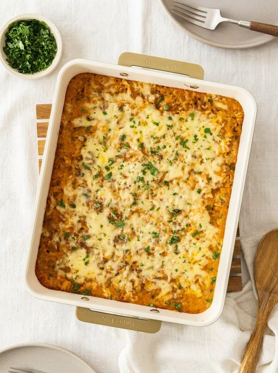 Cheesy Hamburger and Rice Casserole for Family Dinner Fun