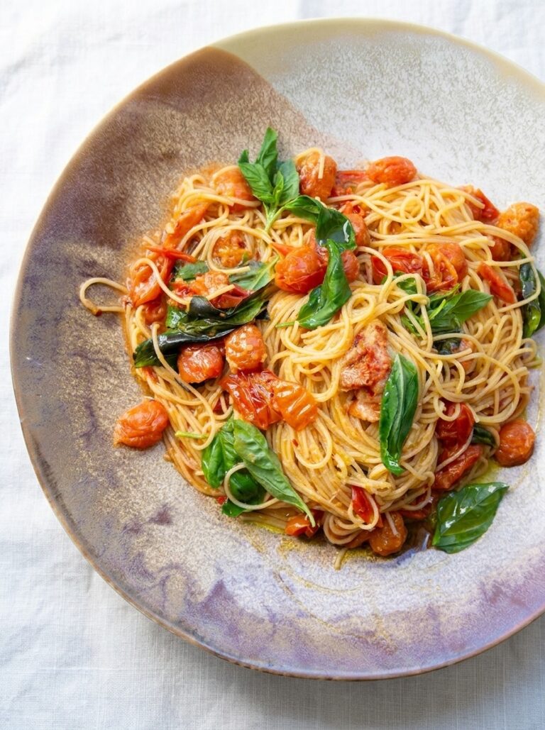 Cherry tomato and basil pasta for quick weeknight meals