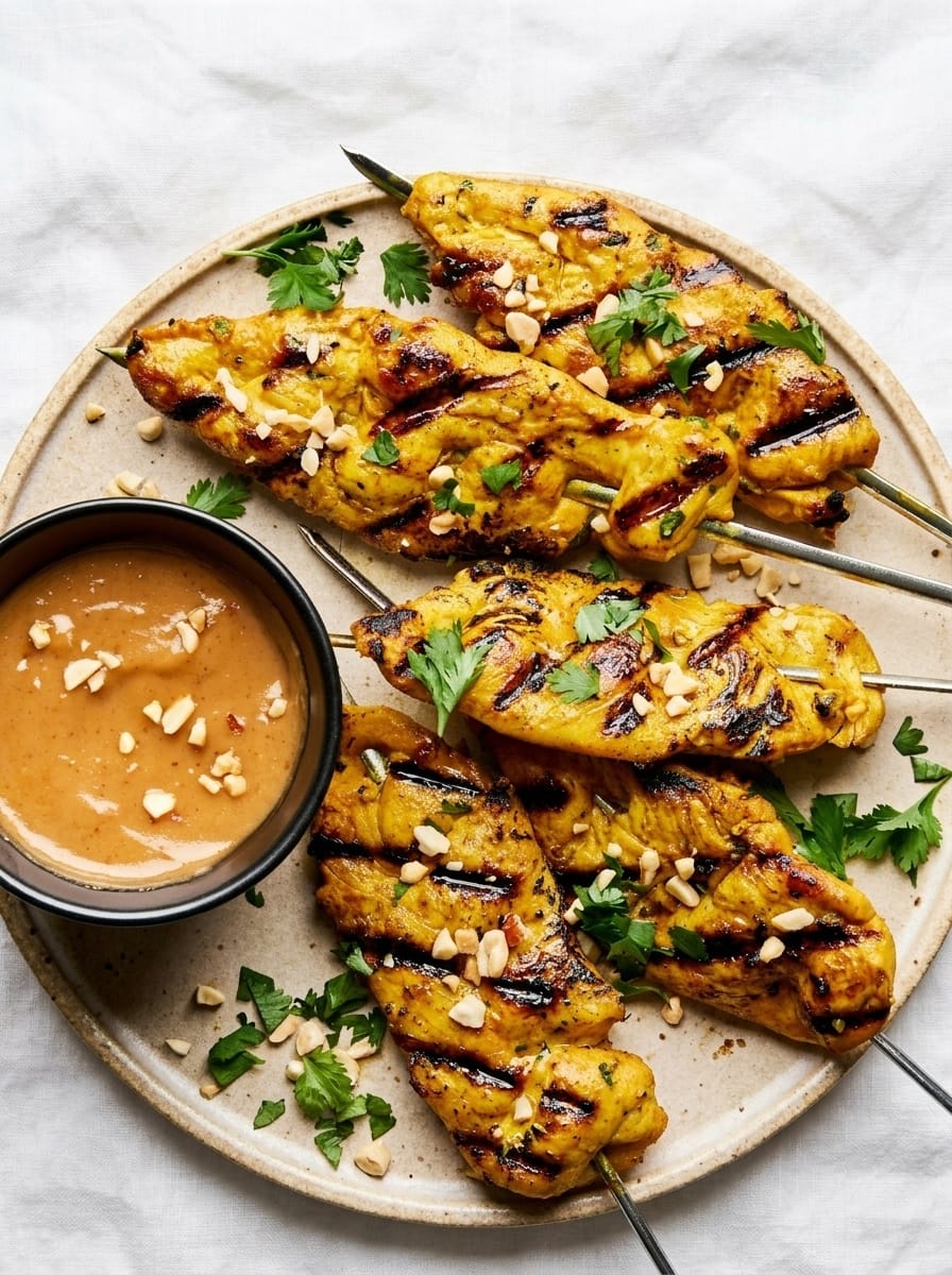 Chicken Satay with Peanut Sauce for a Quick Weeknight Meal
