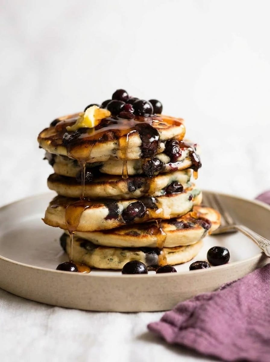 Extra Fluffy Blueberry Pancakes for Weekend Breakfast Bliss