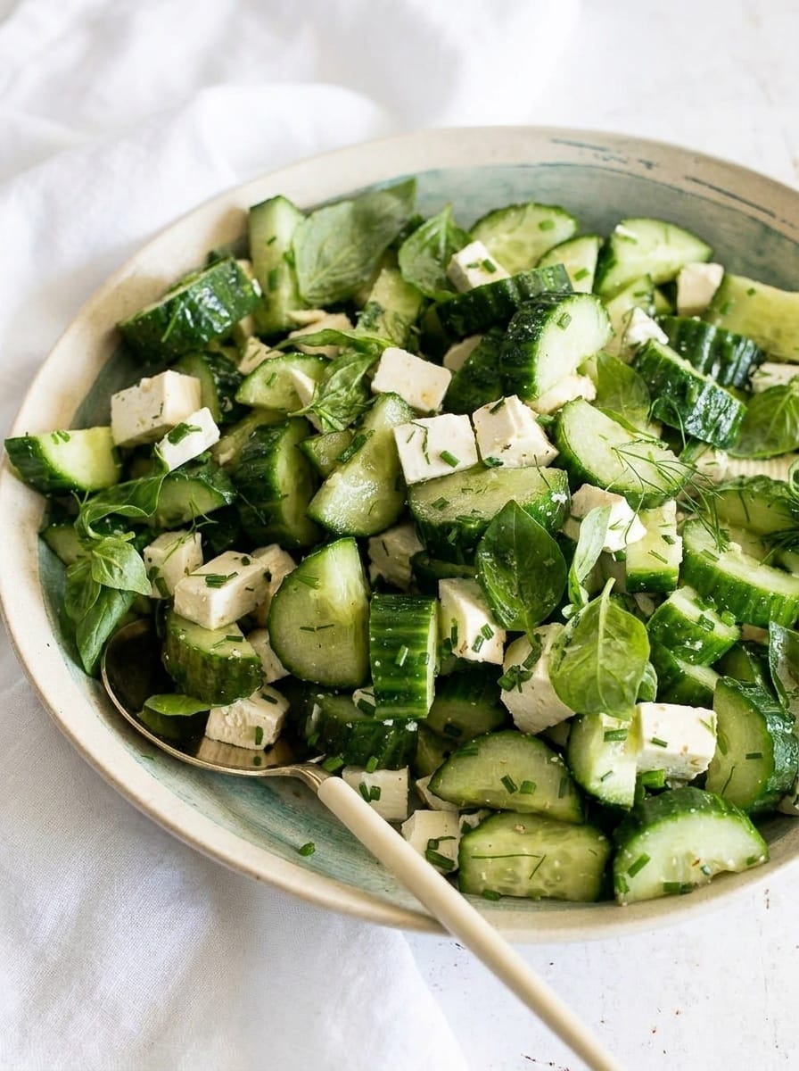 Easy cucumber feta salad for summer gatherings