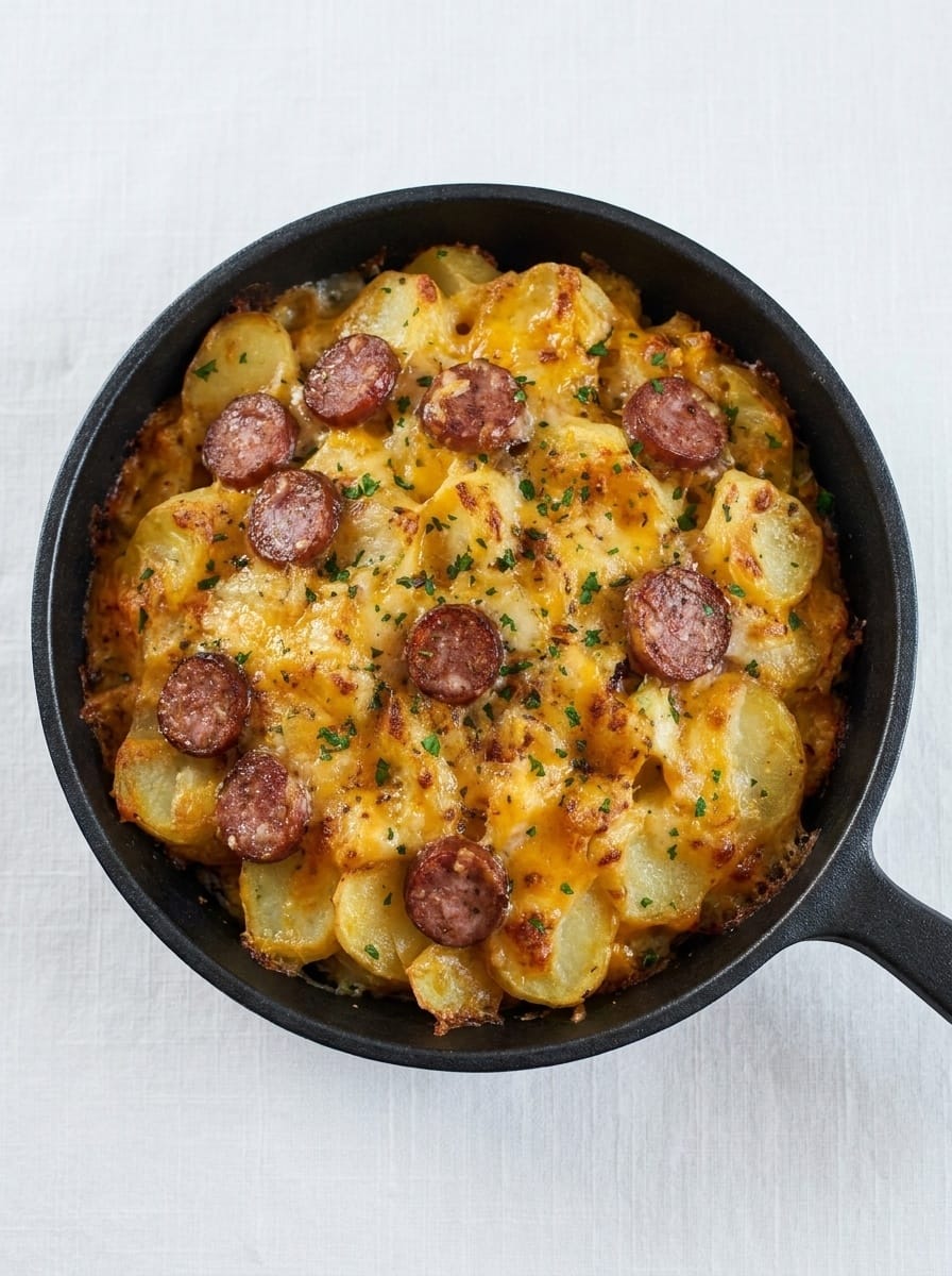 Cheesy Ranch Potatoes and Smoked Sausage