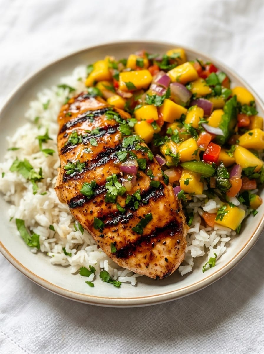 Honey Lime Chicken with Mango Salsa