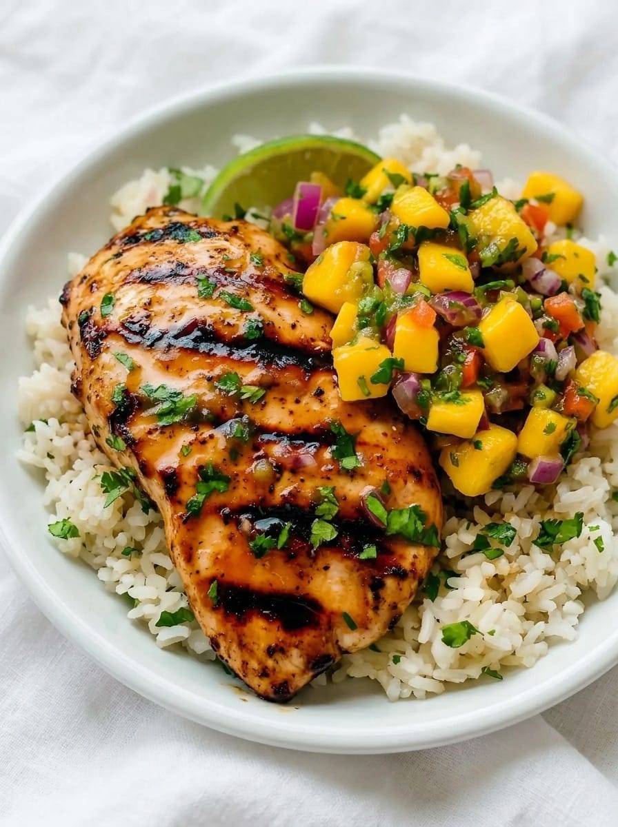 Honey Lime Chicken with Mango Salsa